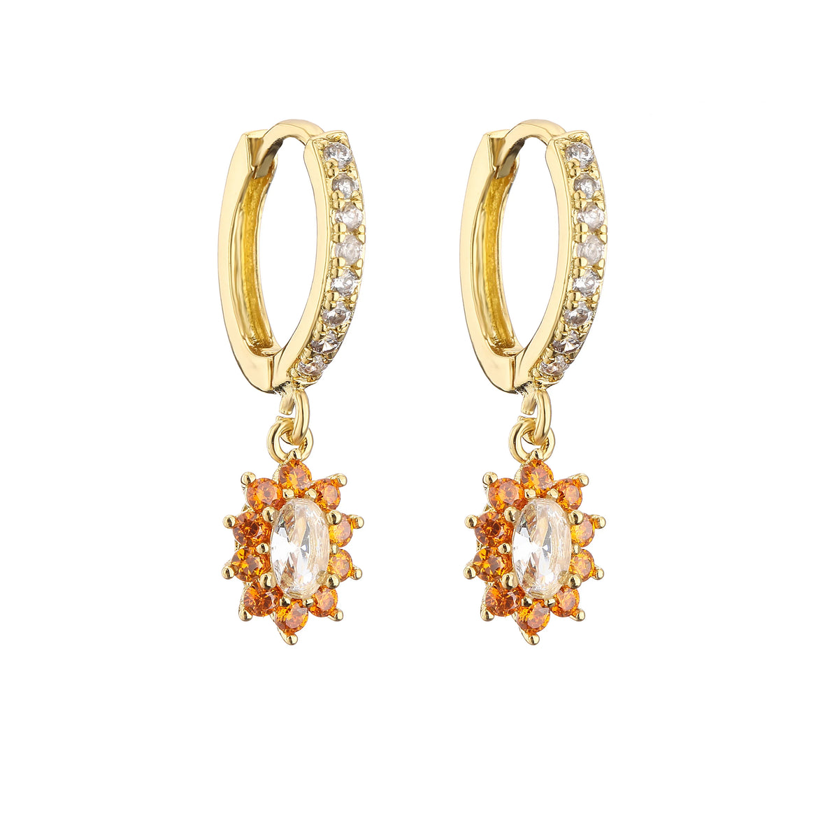 Cubic Zirconia Hoop Earrings | Classic Dazzling Stud Earrings for Women