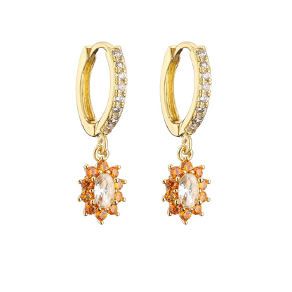 Cubic Zirconia Hoop Earrings | Classic Dazzling Stud Earrings for Women