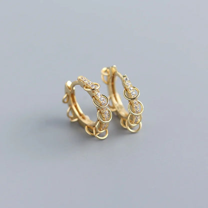 ANENJERY CZ Zircon Circle Hoop Earrings | Punk Trendy Fashion Jewelry