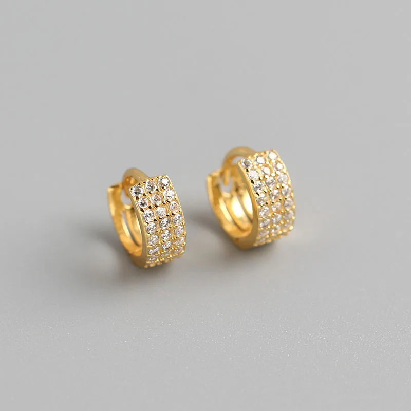 ANENJERY CZ Zircon Circle Hoop Earrings | Punk Trendy Fashion Jewelry