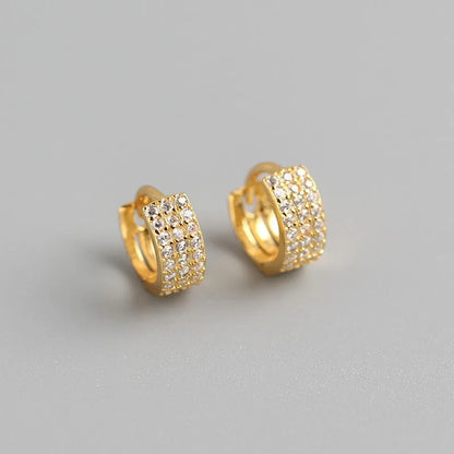 ANENJERY CZ Zircon Circle Hoop Earrings | Punk Trendy Fashion Jewelry