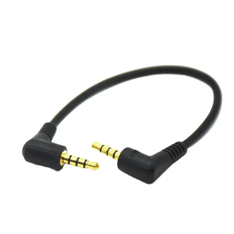 3.5mm Right Angle AUX Cable | 4 Pole Male to Male Audio Cord