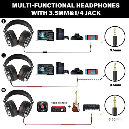 OneOdio Studio Pro 50 Wired Headphones – DJ Hi-Fi Over-Ear with Mic