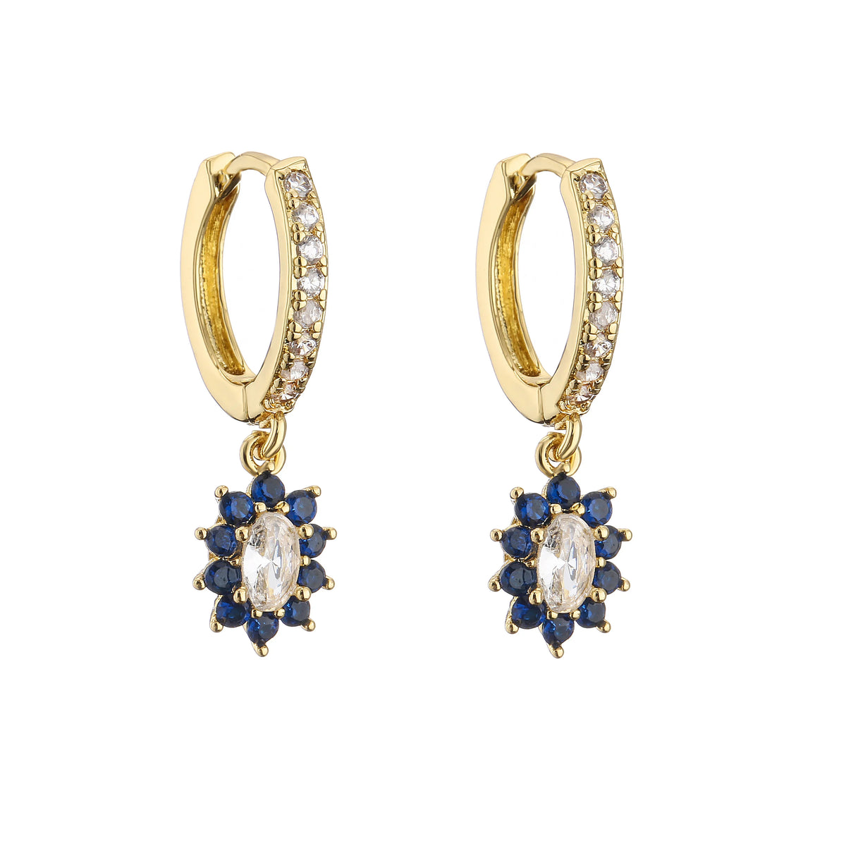 Cubic Zirconia Hoop Earrings | Classic Dazzling Stud Earrings for Women