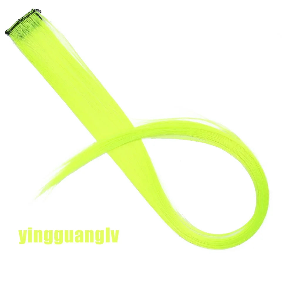 Clip In Rainbow Highlight Hair Extensions | Pink Synthetic Hair Strands
