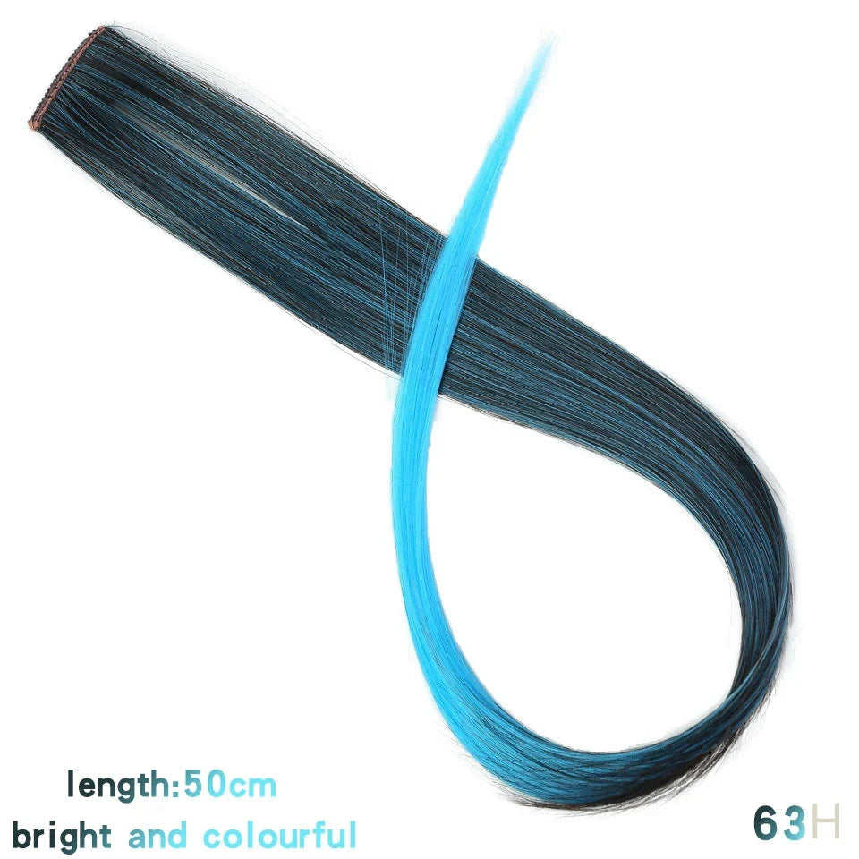Clip In Rainbow Highlight Hair Extensions | Pink Synthetic Hair Strands