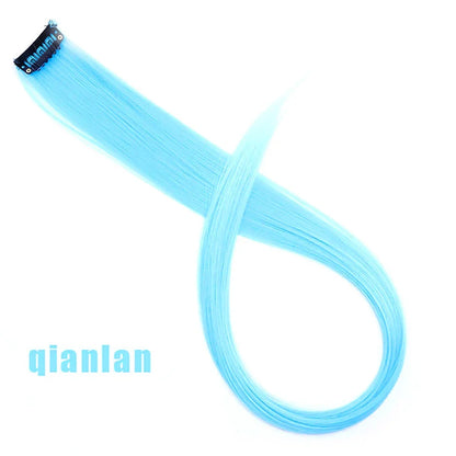 Clip In Rainbow Highlight Hair Extensions | Pink Synthetic Hair Strands