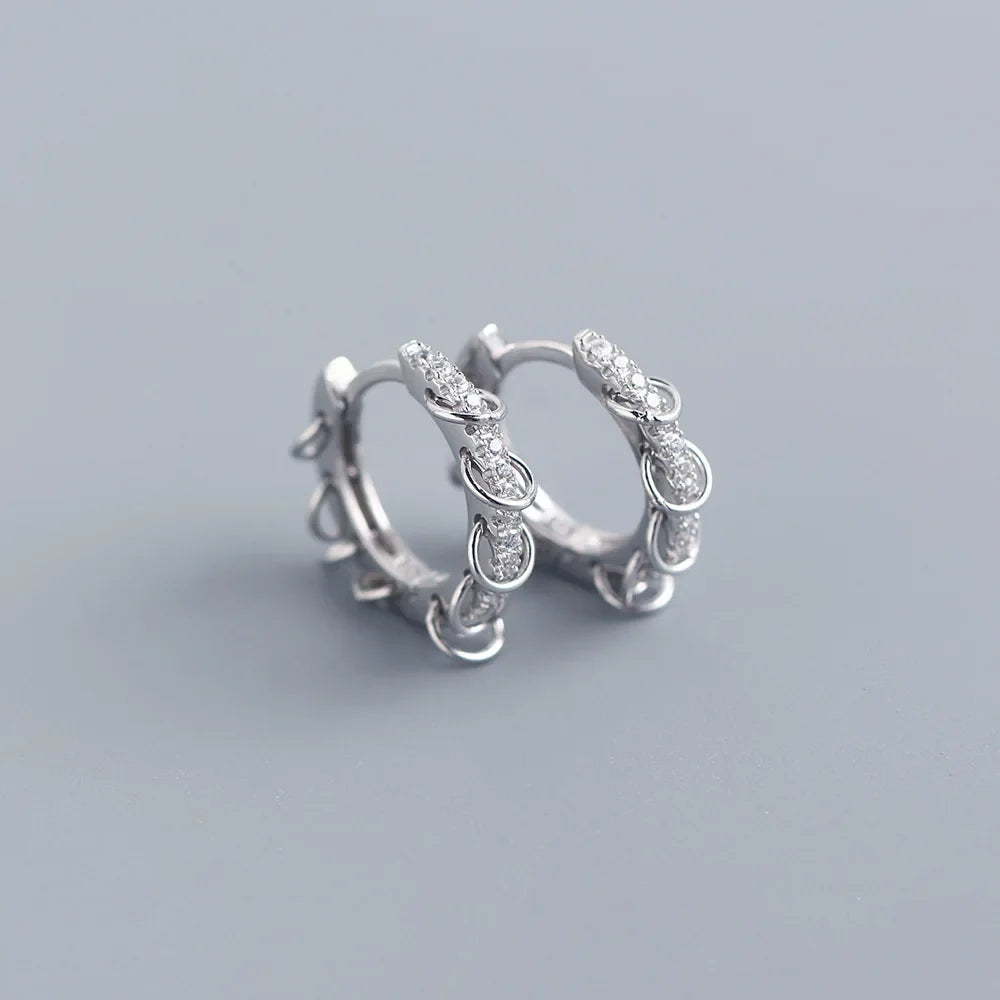 ANENJERY CZ Zircon Circle Hoop Earrings | Punk Trendy Fashion Jewelry