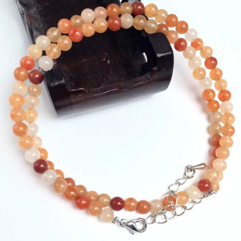 4mm Natural Stone Beaded Necklace and Bracelet Set | Tiger Eye Tourmaline Amazonite Agates Crystal Quartz