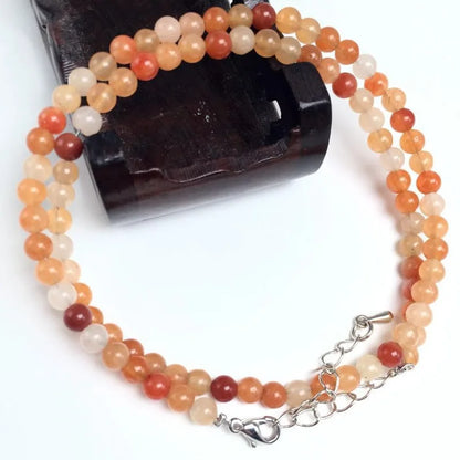 4mm Natural Stone Beaded Necklace and Bracelet Set | Tiger Eye Tourmaline Amazonite Agates Crystal Quartz