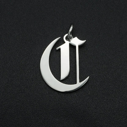 316 Stainless Steel Old English Letter Charms | DIY Alphabet Jewelry Findings for Bracelets and Necklaces