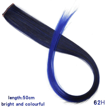 Clip In Rainbow Highlight Hair Extensions | Pink Synthetic Hair Strands