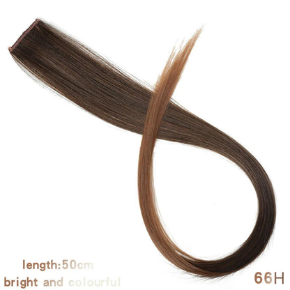 Clip In Rainbow Highlight Hair Extensions | Pink Synthetic Hair Strands