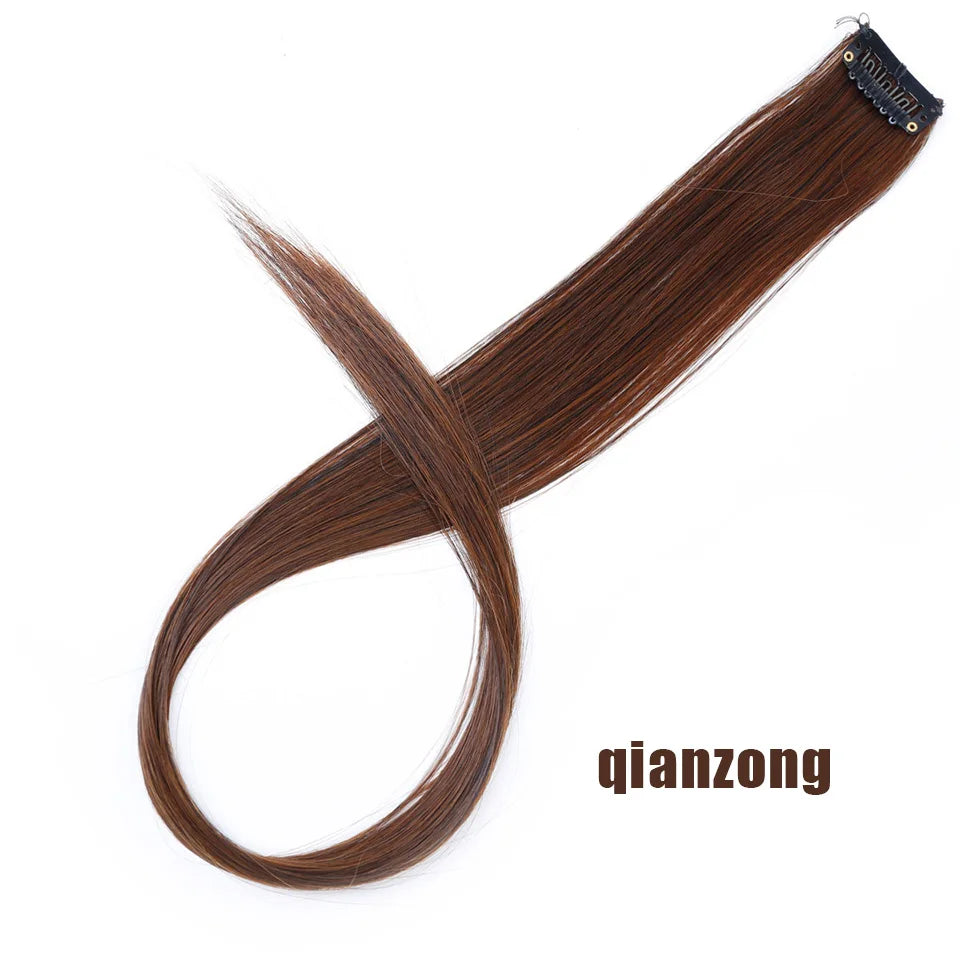 Clip In Rainbow Highlight Hair Extensions | Pink Synthetic Hair Strands