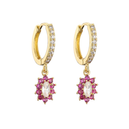 Cubic Zirconia Hoop Earrings | Classic Dazzling Stud Earrings for Women