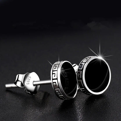 Andara Personalized 925 Sterling Silver Stud Earrings | Men's Street Punk Hip-Hop Jewelry