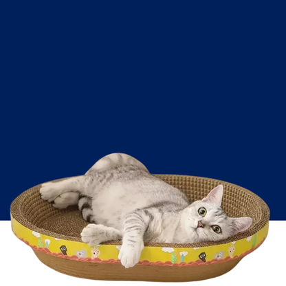 Oval Cat Scratch Board – Cat Scratcher and Bed