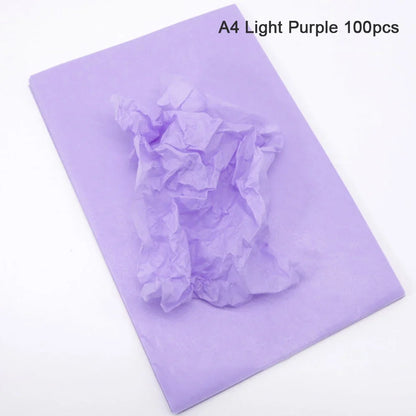 100 Sheets Multicolor Tissue Paper for Gift Wrapping | Bulk A4/A5 Translucent Craft Paper