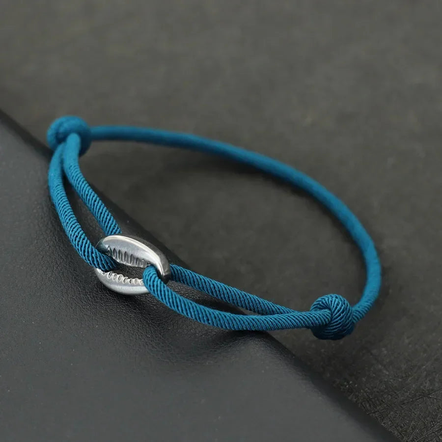 Handwoven Rope Macrame Bracelet for Men | Adjustable Shell Beach Surfer Bracelet