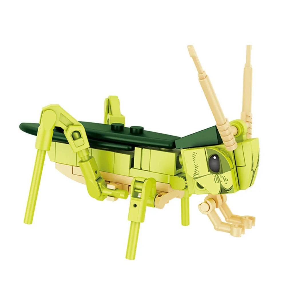 Moc Insect Animal Model Bee Ant Butterfly Cricket Grasshopper Set Building Blocks Diy Children Puzzle Assemble Toys Boy Kid Gift