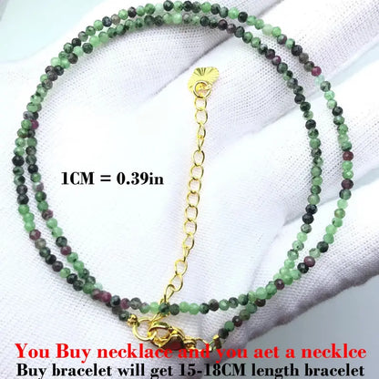 Fashion Faceted 2mm Beads Necklace | Mini Natural Stone Amethyst Quartz Agate Choker