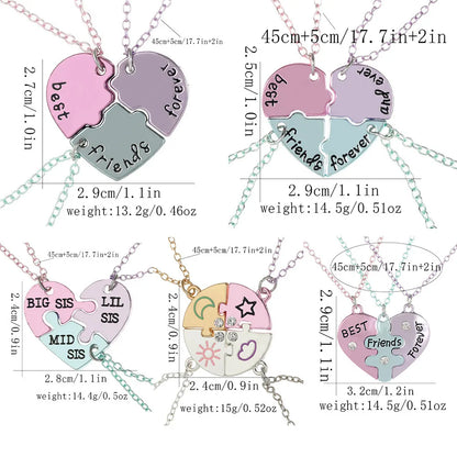 Heart-shaped Best Friend Necklace Set | BFF Friendship Jewelry for Girls