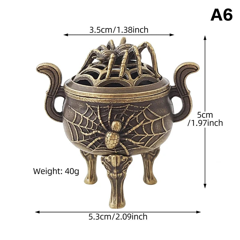 Alloy Lucky Incense Burner Bowl Incense Holder With Handle | Ancient Style Yoga Meditation Home Office Decor