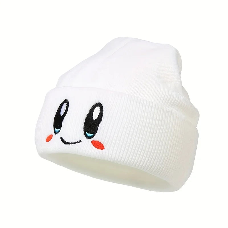 Big Eye Embroidery Elasticity Beanies Women's Cartoon Knitted Skull Caps Winter Warm Hip Hop Hats Men Crimping Melon Leather Hat