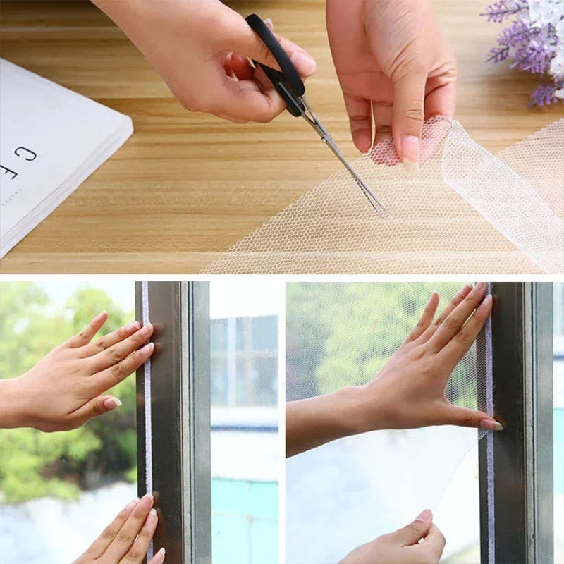 Self-Adhesive Mosquito Screen Window Net | DIY Insect Mesh for Doors and Windows