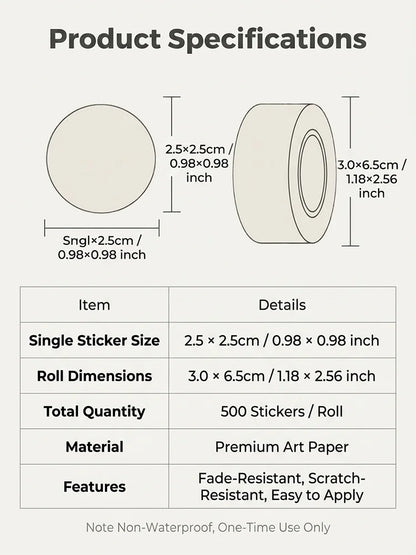 1 Roll (500 Stickers) Cartoon Engineering Vehicle Sticker Set | Teacher Reward Labels