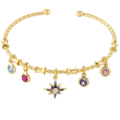 Golden Star Charm Cuff Bracelet | Trendy Fashion Jewelry for Women