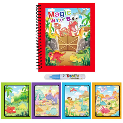 Cartoon Watercolor Painting Magic Book | Mess-Free Reusable Water Drawing Pad for Kids