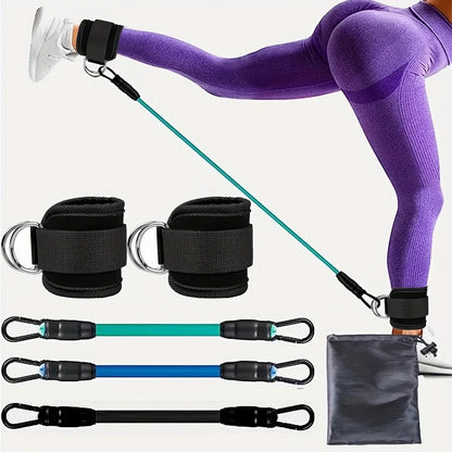 Resistance Band Set with Ankle Straps | Home Gym Strength Training