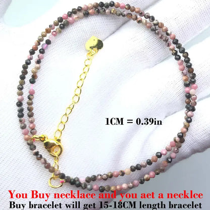 Fashion Faceted 2mm Beads Necklace | Mini Natural Stone Amethyst Quartz Agate Choker