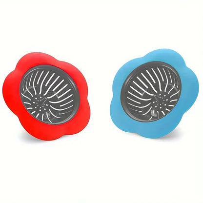 2PCS Silicone Kitchen Sink Strainer Anti-Clog Drain Filter Net Stopper for 4.5 Inch Drains