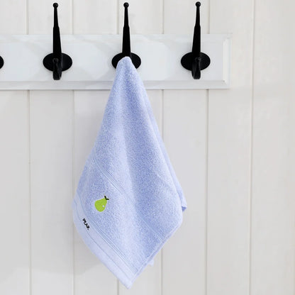 Cute Cartoon Fruit 100% Cotton Towels for Babies And Kids - Embroidered Soft Absorbent 25x45cm Face Washing Towels for Children