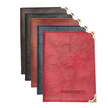 Vintage PU Leather Passport Holder Wallet | Unisex Travel Document Organizer