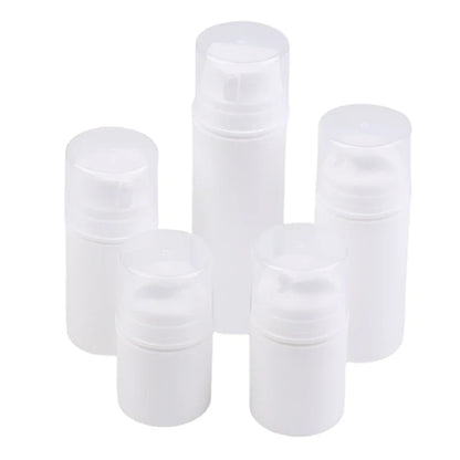 Airless Cosmetic Travel Size Vacuum Pump Bottles | Refillable Emulsion Dispenser Set