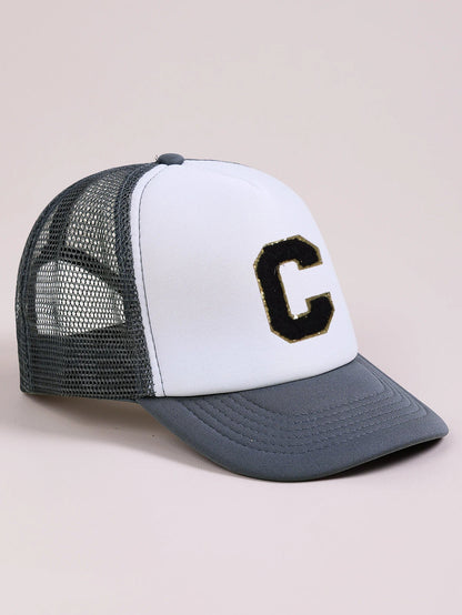 1pc Gray Hat With 26-Letter Pattern | Kids Baseball Cap for Boys and Girls