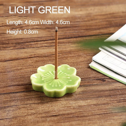 Ceramic Cherry Blossom Incense Holder | Aromatherapy Burner for Home & Office