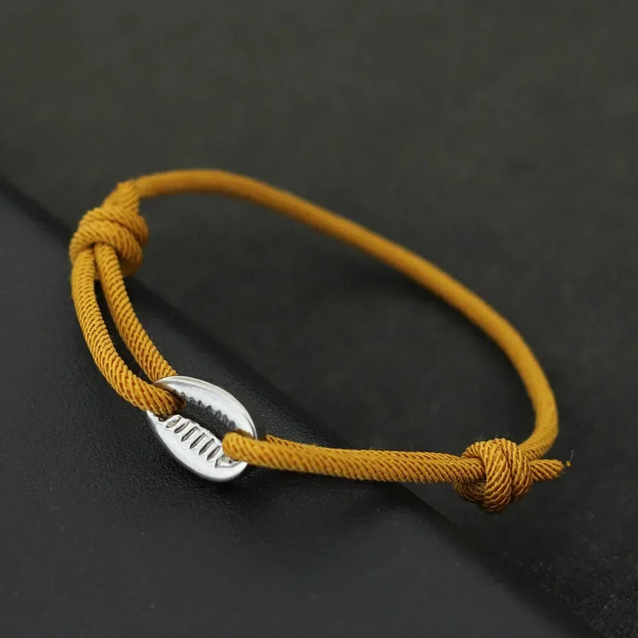 Handwoven Rope Macrame Bracelet for Men | Adjustable Shell Beach Surfer Bracelet