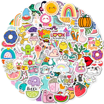 100PCS Kawaii Cute Stickers – VSCO Aesthetic Stickers for Kids, Laptops, Water Bottles, Phones & DIY Decoration