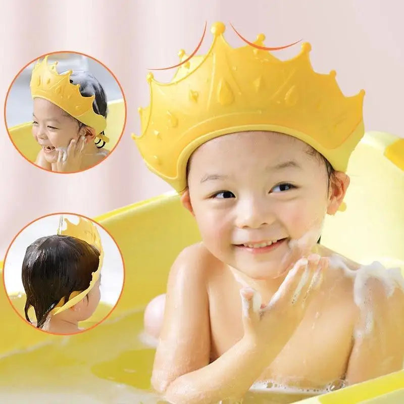1Pc Crown Adjustable Baby Shower Cap Bath Wash Hair Shield Hat Protect Children Waterproof Prevent Water Into Ear for Kids