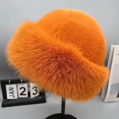 Women Winter Fur Hat Cold-Proof Outdoor Thicken Warm Soft Hat for Casual Trips Sports Skiing