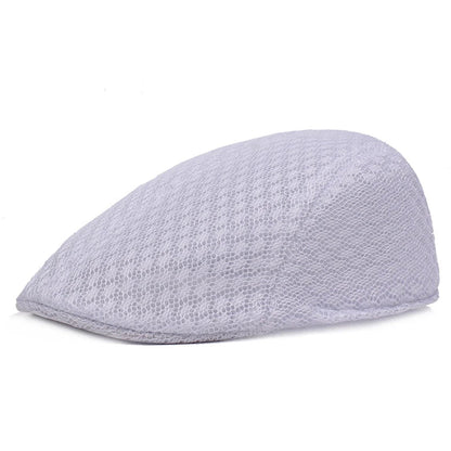 Breathable Mesh Beret Hat for Summer | Unisex Newsboy Flat Cap