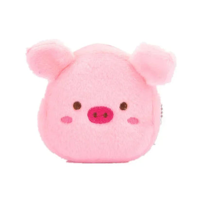 Cute Animal Plush Coin Purse | Zipper Change Purse with Keychain Mini Wallet