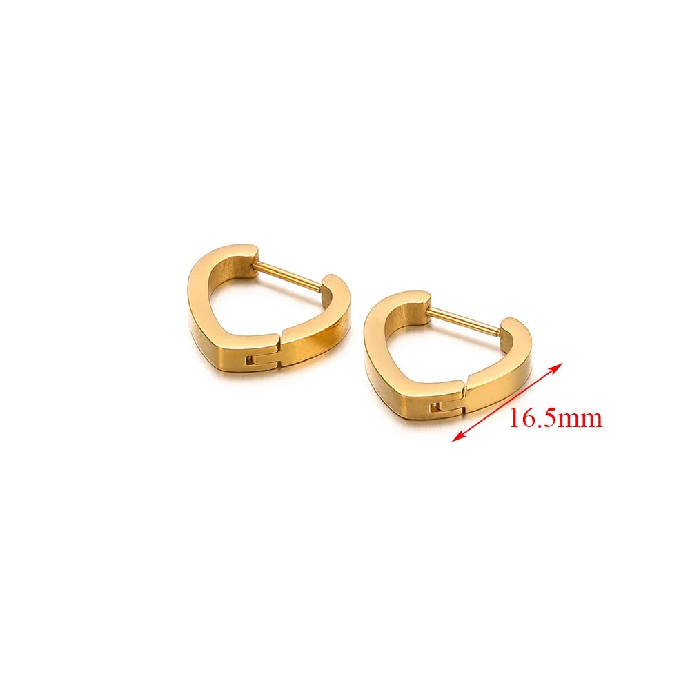 2pcs Geometric Stainless Steel Hoop Earrings | Trendy Daily Wear for Men Women