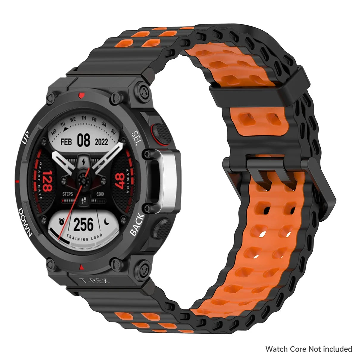 Marine band for Amazfit watch T-rex 3/2/ultra two-tone elastic silicone strap for T-Rex/T Rex Pro breathable sport bracelet