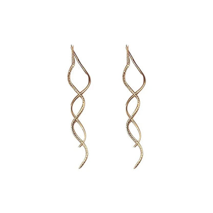 2Pcs Wave Fringe Tassel Earrings | Exquisite Long Style Stud Earrings for Women