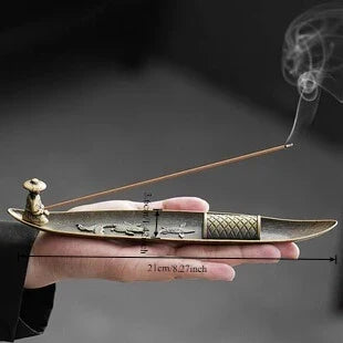 Creative Incense Holder Boat | Old Men Fishing Japanese Style Incense Stick Burner